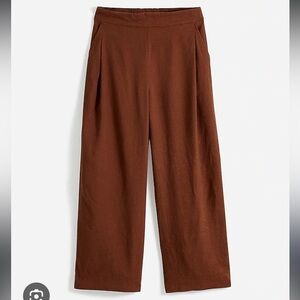 Madewell petite pull-on straight crop pants in linen blend